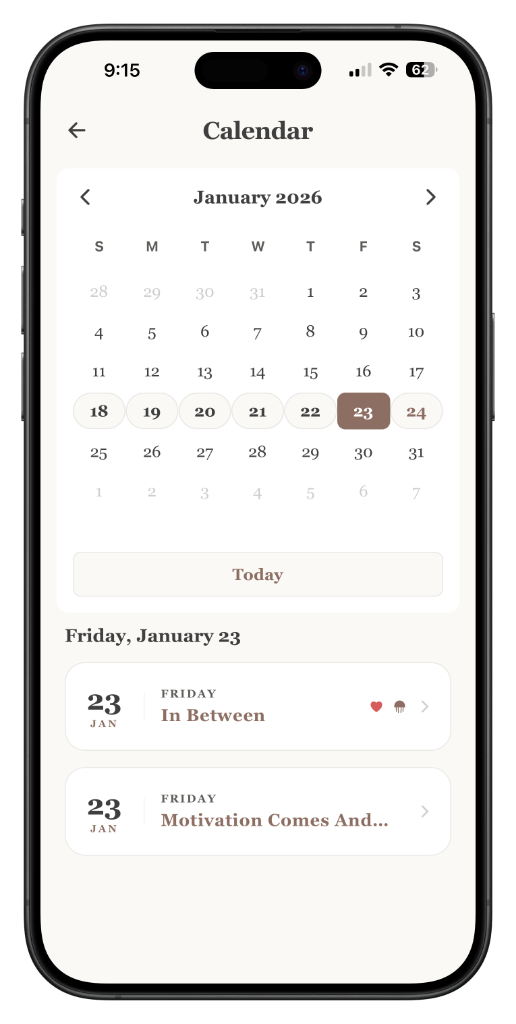Echo calendar view